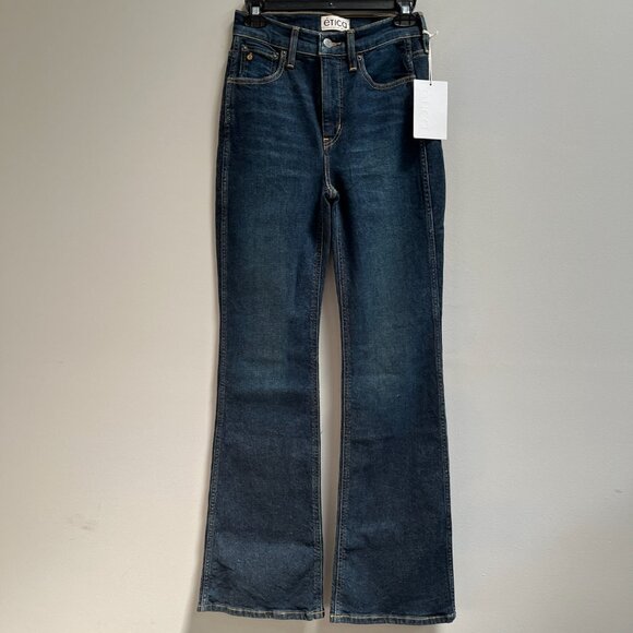 Etica Anya High Rise‎ Modern Flare Jeans Denim in Storm Chaser NEW Size 24 - Picture 3 of 8